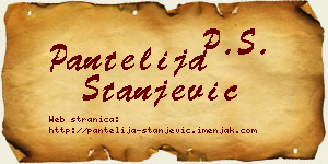 Pantelija Stanjević vizit kartica